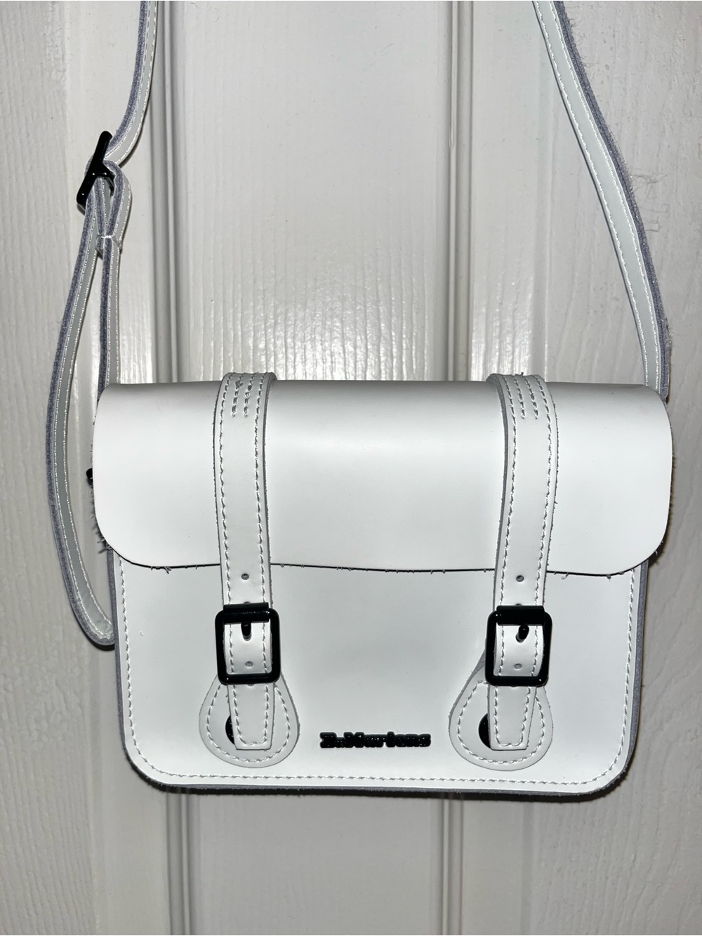 Dr. Martens White Leather Mini Satchel Crossbody